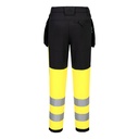 Portwest WX2 Eco Damen-Warnschutz-Stretchhose Klasse 1 – Warngelb/Schwarz – Rückansicht