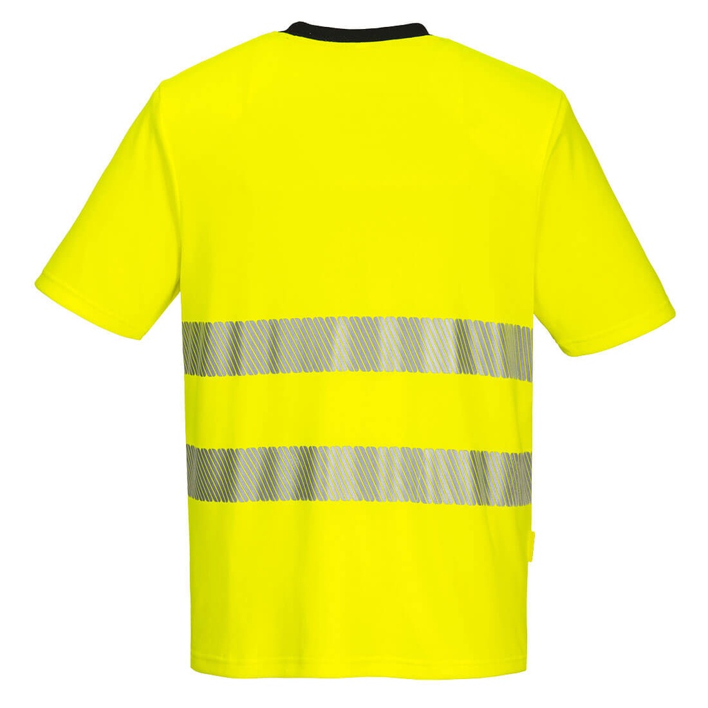 Portwest DX4 Warnschutz-T-Shirt – Warngelb/Schwarz – Rückansicht