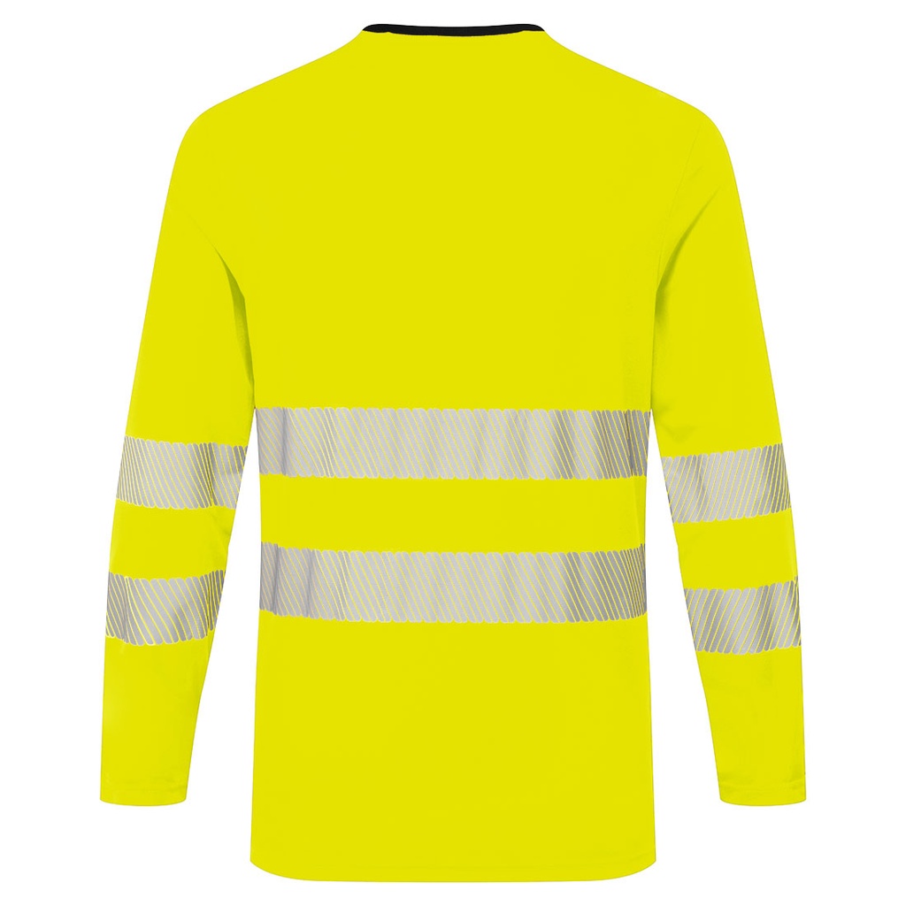 Portwest DX4 Warnschutz-Langarmshirt – Warngelb/Schwarz – Rückansicht