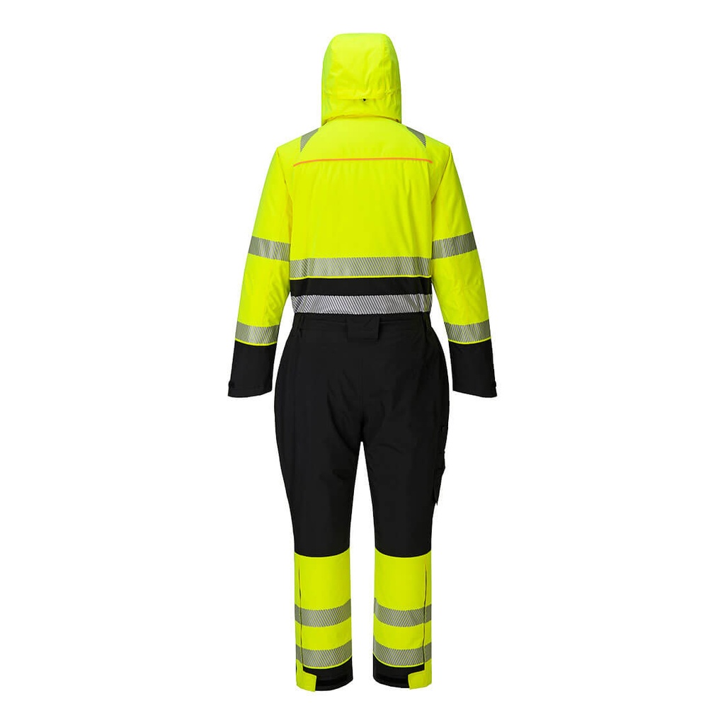 Portwest DX4 Warnschutz-Winteroverall – Warngelb/Schwarz – Rückansicht
