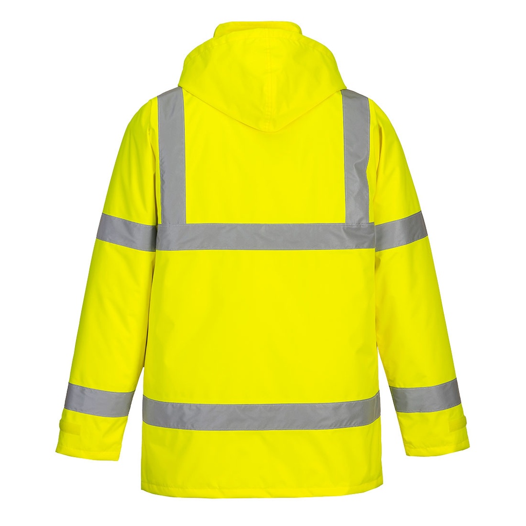 Portwest Essential Warnschutz-Winterjacke – Gelb – Rückansicht