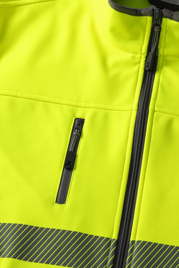 Planam Damen Pure Softshelljacke Norit Warnschutz, Outdoor – Warngelb – Detailansicht 1