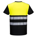 Portwest PW3 Cotton Comfort Warnschutz-T-Shirt Klasse 1 – Schwarz/Gelb – Rückansicht