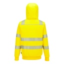 Portwest PW3 Warnschutz-Winterkapuzenjacke – Gelb – Rückansicht