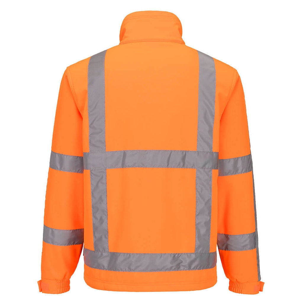 Portwest RWS 3-Lagen-Warnschutz-Softshelljacke – Orange – Rückansicht