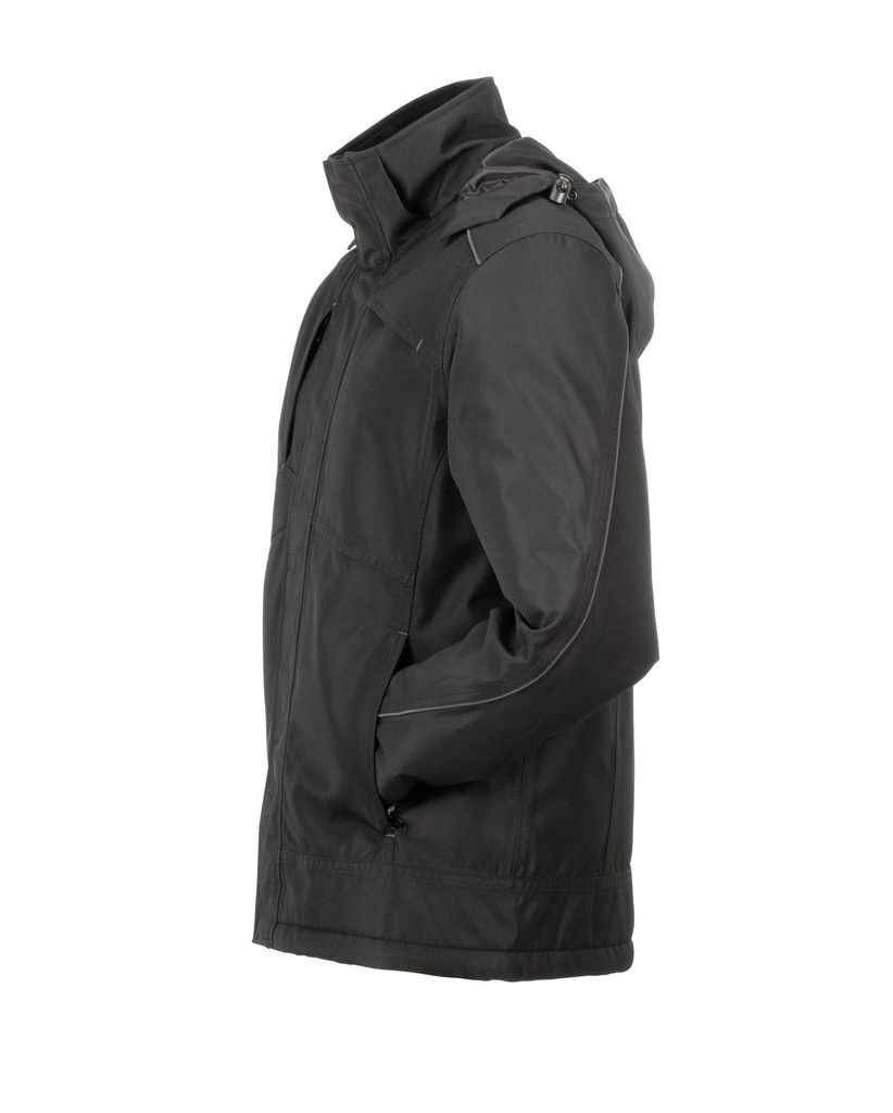 Planam Herren Winterjacke Norit Outdoor – Schwarz – Seitenansicht links