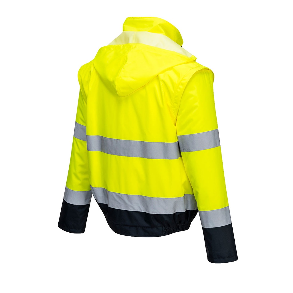 Portwest Essential Lite 2-in-1-Warnschutz-Pilotjacke – Warngelb/Marineblau – Detailansicht 3