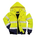Portwest 3-in-1-Warnschutz-Pilotjacke mit Kontrastbesatz C465 – Warngelb/Marineblau – Detailansicht 3