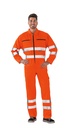 Planam Rallyekombi uni Warnschutz, Outdoor – Warnorange – Modelansicht 1