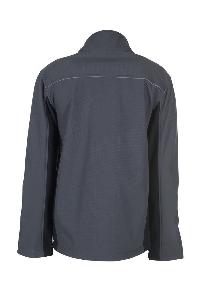 Planam Softshelljacke Highline, Outdoor – Dunkelgrau – Rückansicht