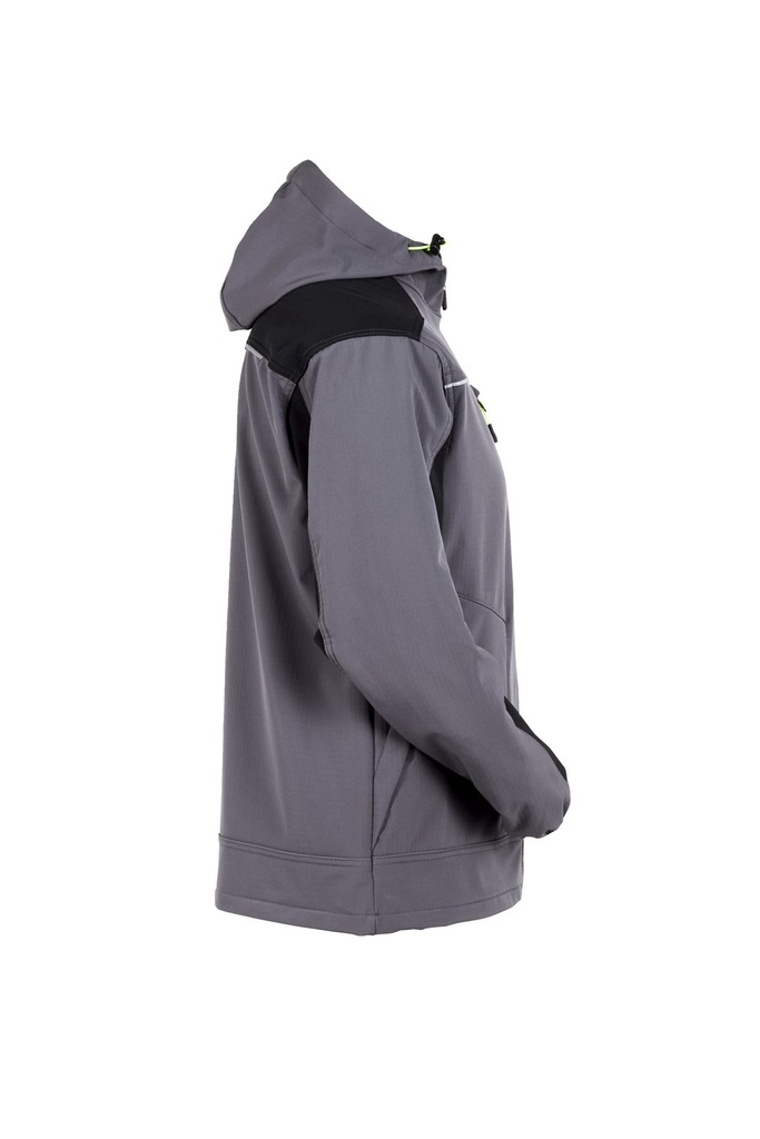 Planam Softshelljacke rECOline, Outdoor – Dunkelgrau – Seitenansicht rechts