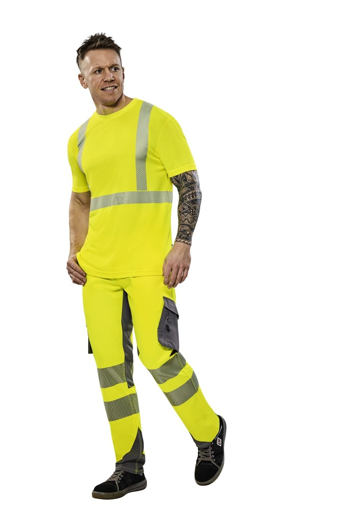 Planam T-Shirt kurzarm Norit Warnschutz – Warngelb – Modelansicht 1