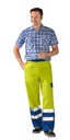 Planam Warn Bundhose Major Pect – Warngelb/Blau – Modelansicht 1