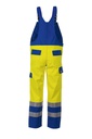 Planam Warn Latzhose Major Pect – Warngelb/Blau – Rückansicht
