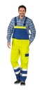 Planam Warn Latzhose Major Pect – Warngelb/Blau – Modelansicht 1
