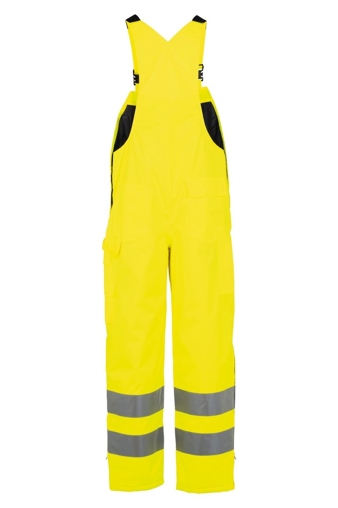 Planam Winterlatzhose uni Warnschutz, Outdoor – Warngelb – Rückansicht