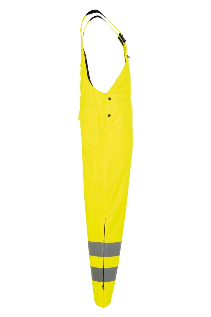 Planam Winterlatzhose uni Warnschutz, Outdoor – Warngelb – Seitenansicht rechts