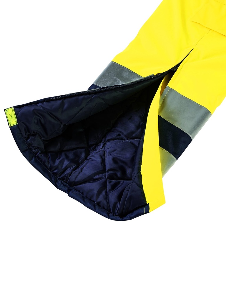 Planam Winterlatzhose uni Warnschutz, Outdoor – Warngelb – Detailansicht 3