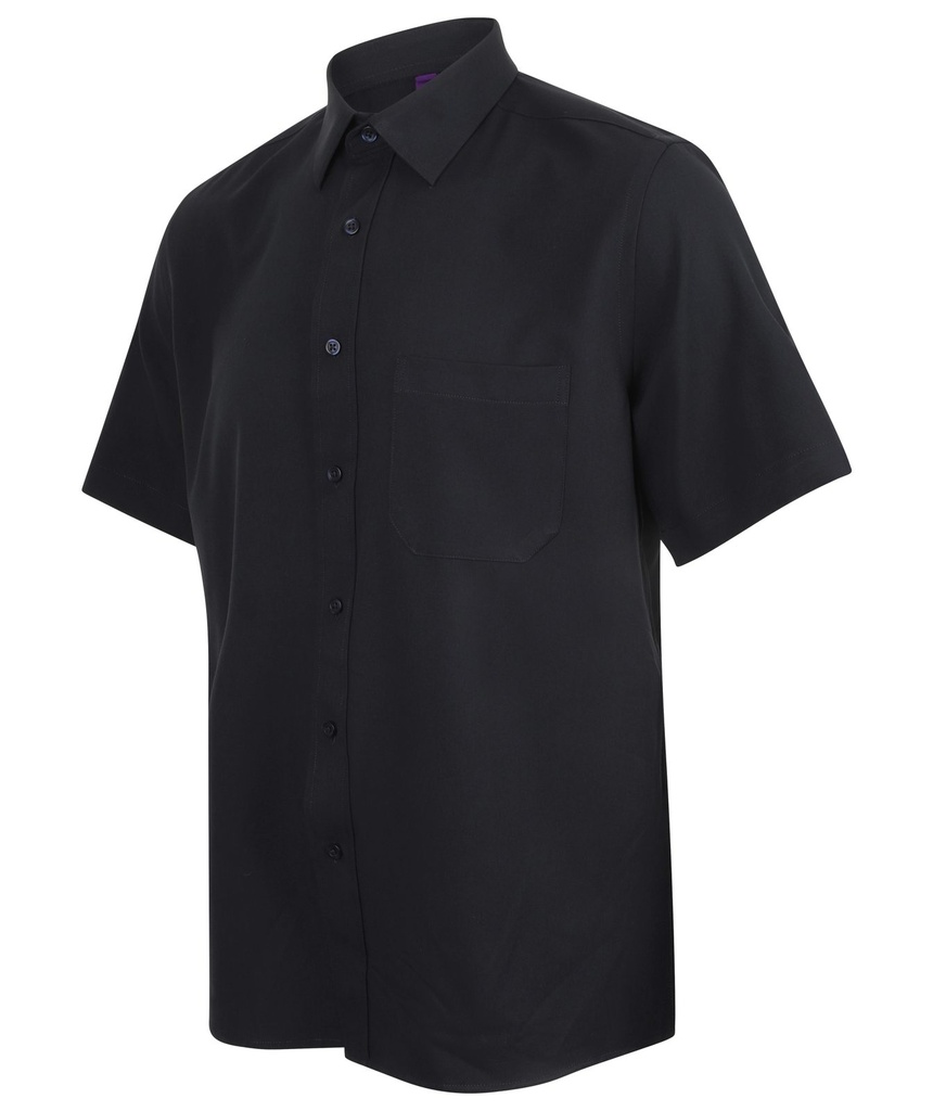 Henbury Kurzarmhend Wicking – Schwarz – Seitenansicht links