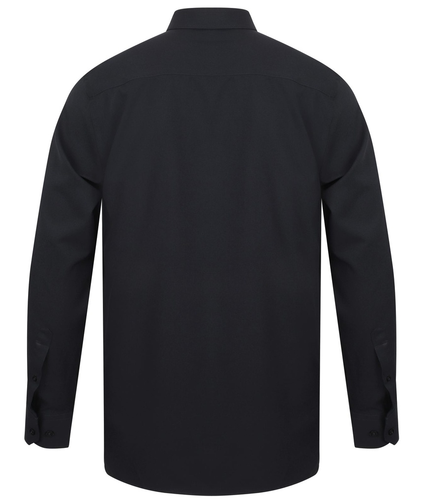 Henbury Langarmhend Wicking – Schwarz – Rückansicht