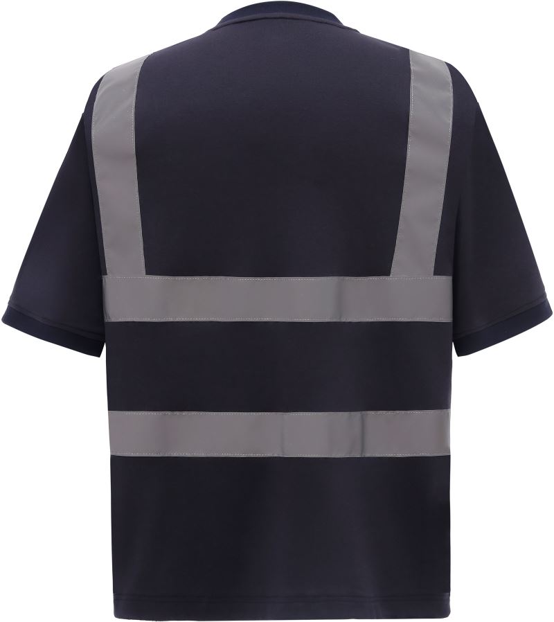 Yoko HVJ 410 Warnschutz-T-Shirt – Marineblau – Rückansicht