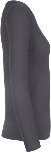 B&C Collection E190 LSL Damen-Langarm-T-Shirt schwer – Dunkelgrau – Seitenansicht rechts