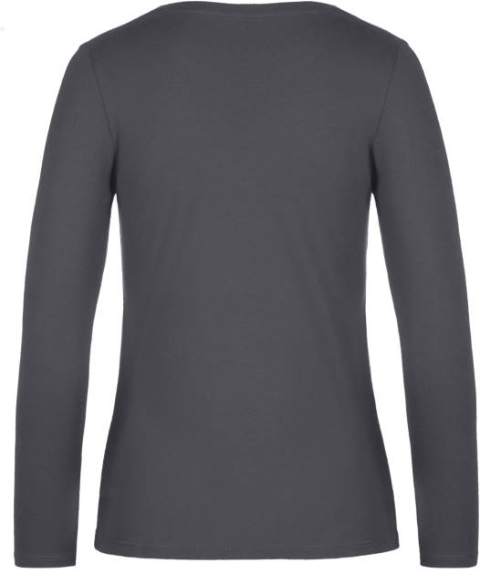 B&C Collection E190 LSL Damen-Langarm-T-Shirt schwer – Dunkelgrau – Rückansicht