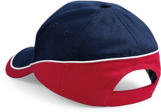 Beechfield B 171 Teamwear Competition 5-Panel-Kappe – Blau/Rot – Rückansicht