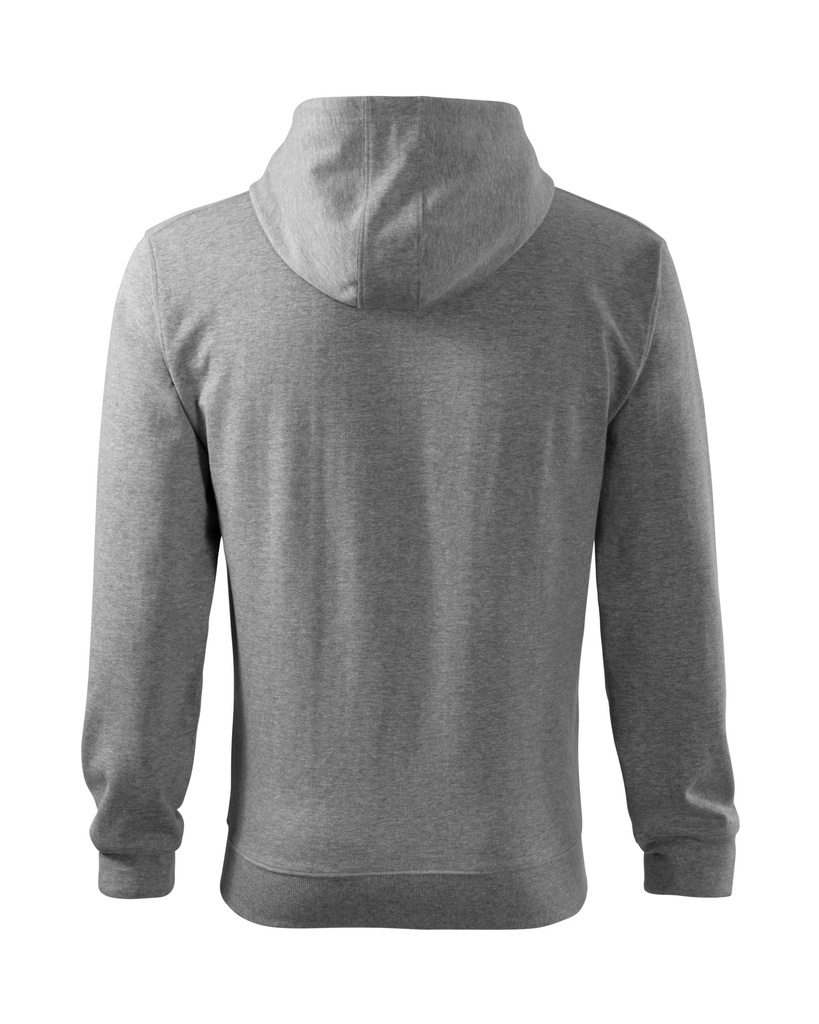 Malfini Trendy Zipper Herren-Sweatshirt – Dunkelgrau meliert – Rückansicht