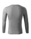Piccolio Progress LS Unisex-T-Shirt – Dunkelgrau meliert – Rückansicht