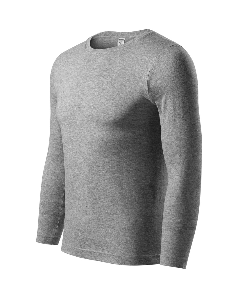 Piccolio Progress LS Unisex-T-Shirt – Dunkelgrau meliert