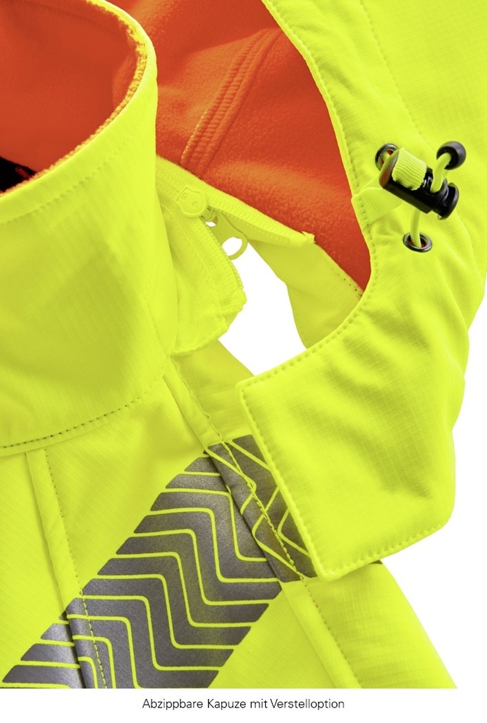 4PROTECT Houston Warnschutzsoftshelljacke – Warngelb/Warnorange
