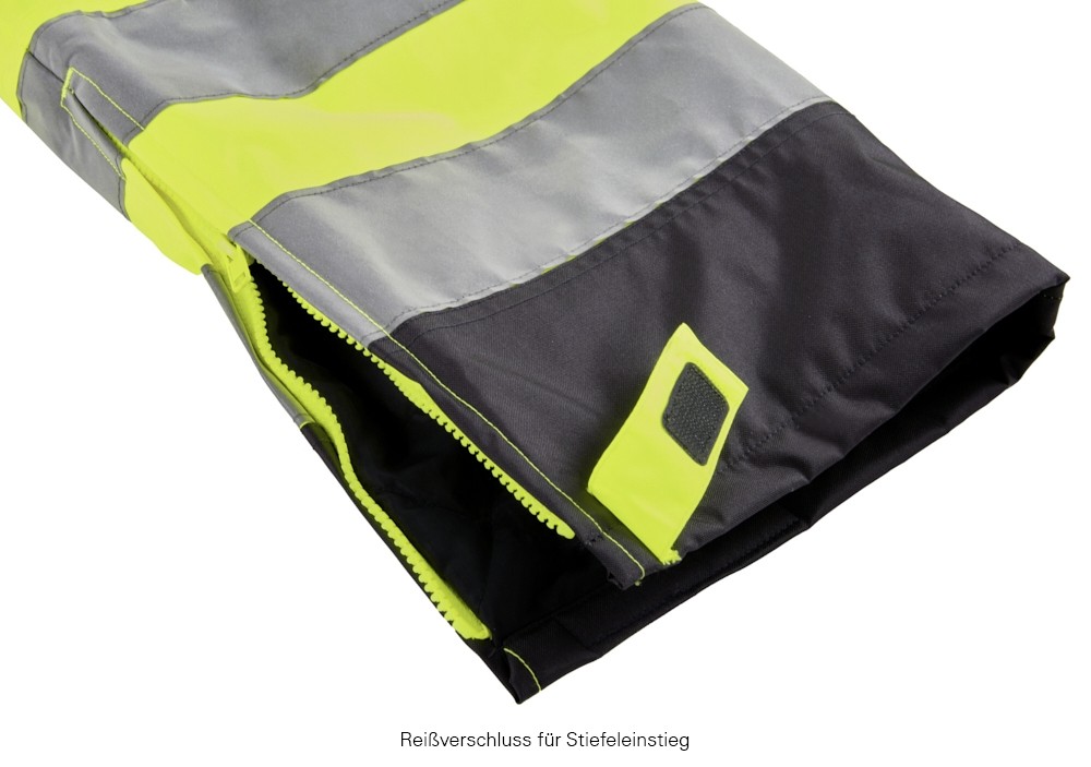 4PROTECT Atlanta Warnschutzwinterlatzhose – Warngelb/Grau