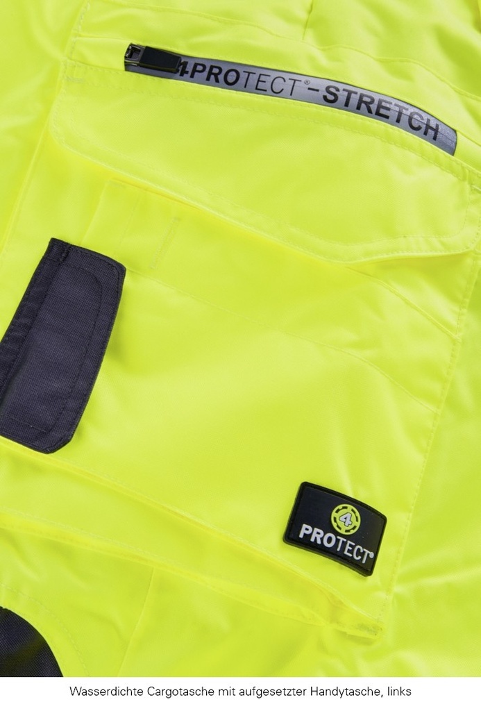 4PROTECT Atlanta Warnschutzwinterlatzhose – Warngelb/Grau