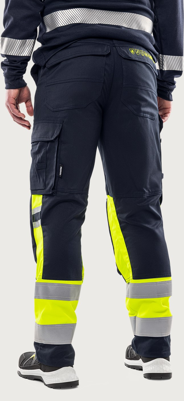 Fristads Flamestat Warnschutz-Stretchhose 2162 ATHF – Warngelb/Marineblau