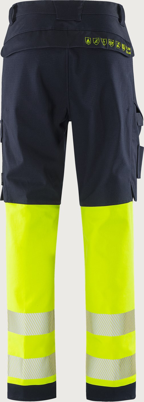 Fristads Flamestat Green Warnschutz-Stretchhose 2954 GFS – Warngelb/Marineblau