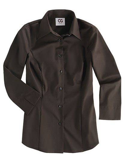 [180-15-068-S] CG Workwear Damenbluse Ferrara (S, Schokoladebraun)