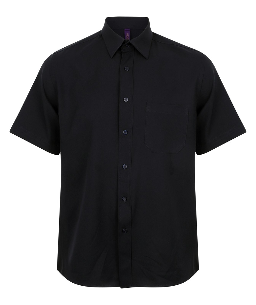 [180-15-084-S] Henbury Kurzarmhend Wicking (S, Schwarz)