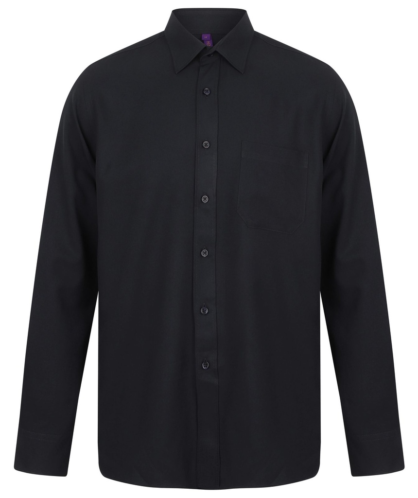[180-15-088-S] Henbury Langarmhend Wicking (S, Schwarz)