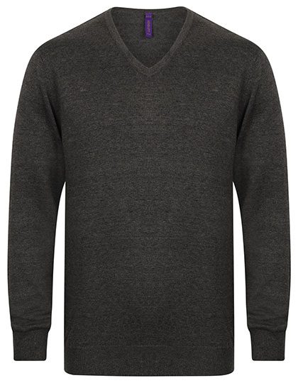 [180-20-414-XXS] Henbury Pullover V-Ausschnitt Jumper 720 (XXS, Grau)