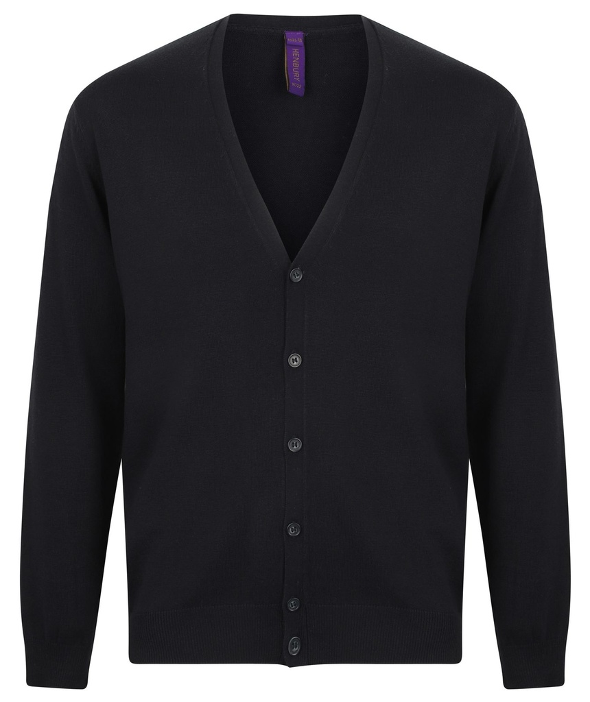 [180-20-417-XS] Henbury Strickjacke V-Ausschnitt 722 (XS, Marineblau)