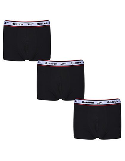 [180-10-1097-S] Reebok Unterhosen Barlow (3er Pack) (S, Schwarz)