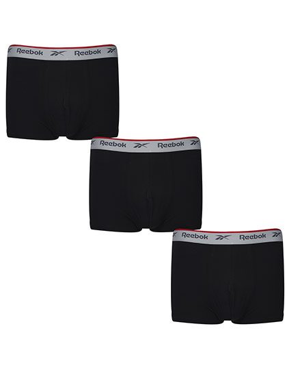 [180-10-1100-S] Reebok Unterhosen Ovett (3er Pack) (S, Schwarz)
