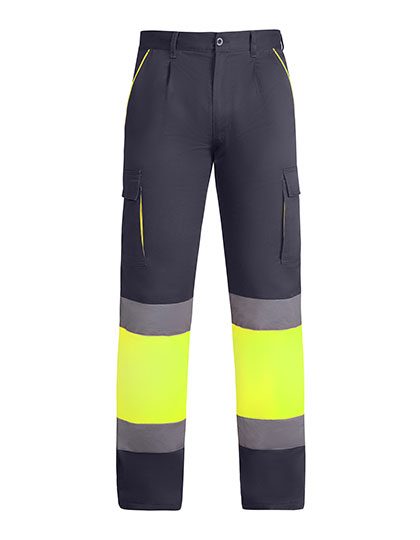 [180-35-195-38] Roly Workwear Warnschutz Bundhose Onyx (38, Warngelb/Grau)