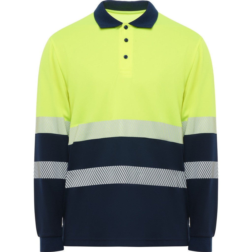 [180-10-1129-S] Roly Workwear Warnschutz-Poloshirt Longsleeve Vega (S)
