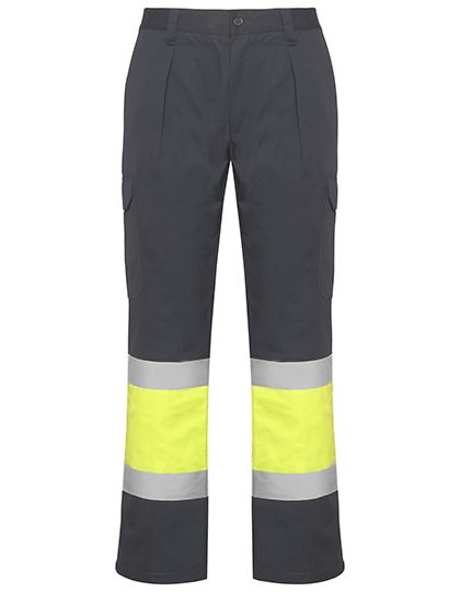 [180-35-205-38] Roly Workwear Warnschutzhose Soan (38, Warngelb/Grau)