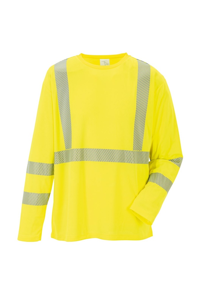 [160-10-010-XS] Planam T-Shirt langarm Norit Warnschutz (XS, Warngelb)