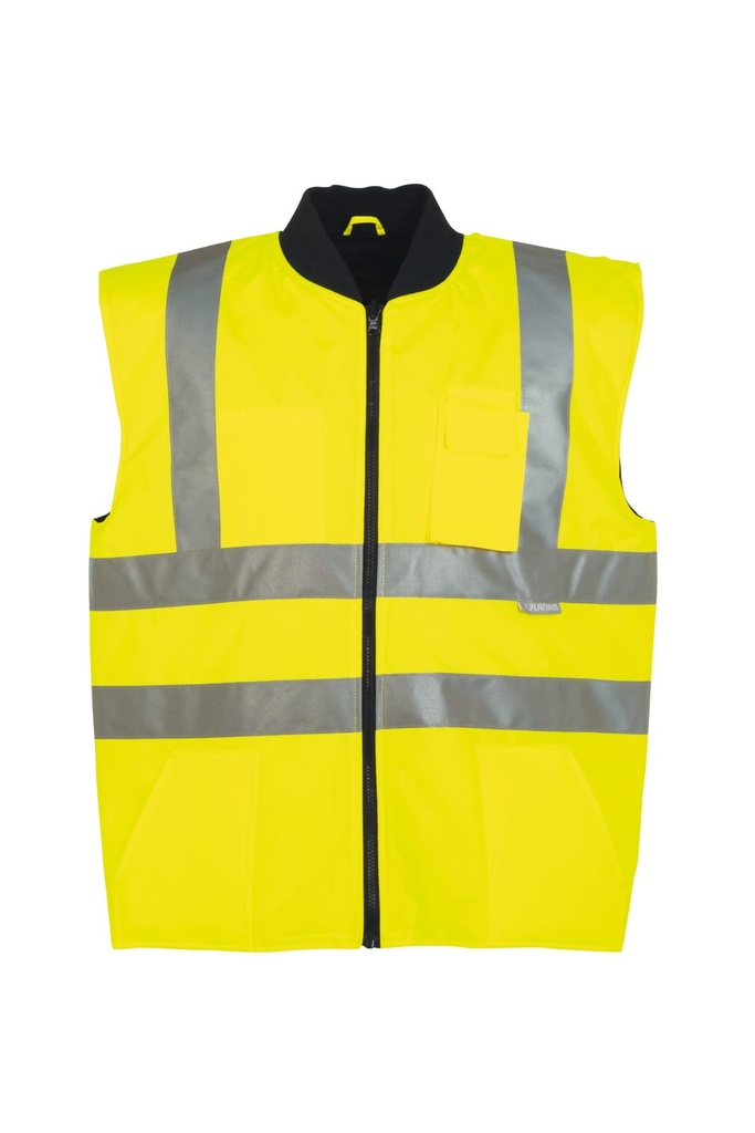 [160-30-030-S] Planam Winterweste uni Warnschutz, Outdoor (S, Warngelb)