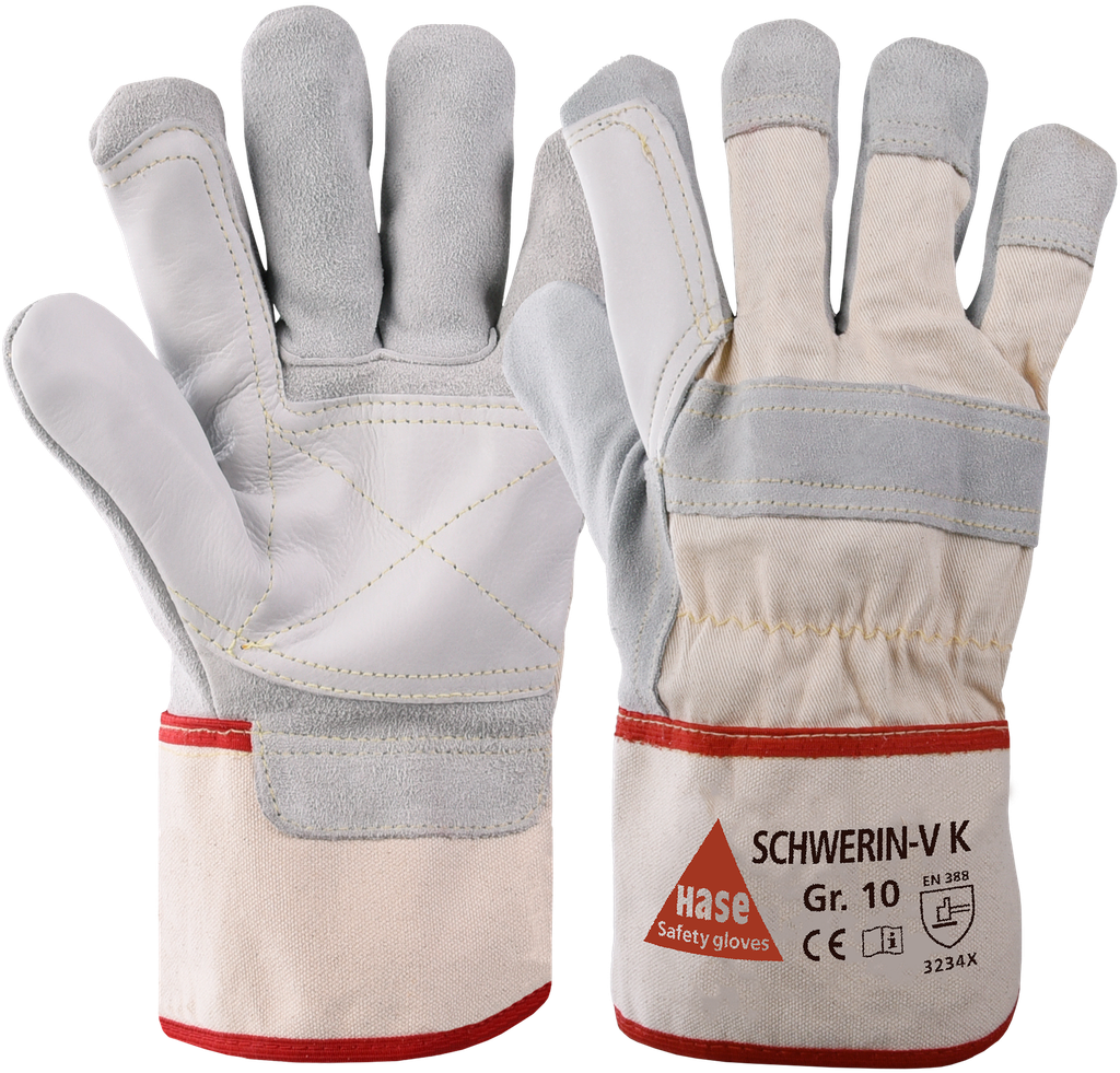 [170-50-092-9] Hase Safety Gloves Handschuhe Spaltleder Schwerin V K (9)