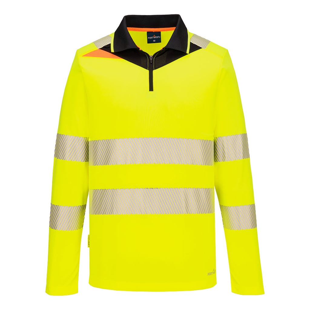 Portwest DX4 Langarm-Warnschutz-Poloshirt mit Reißverschluss